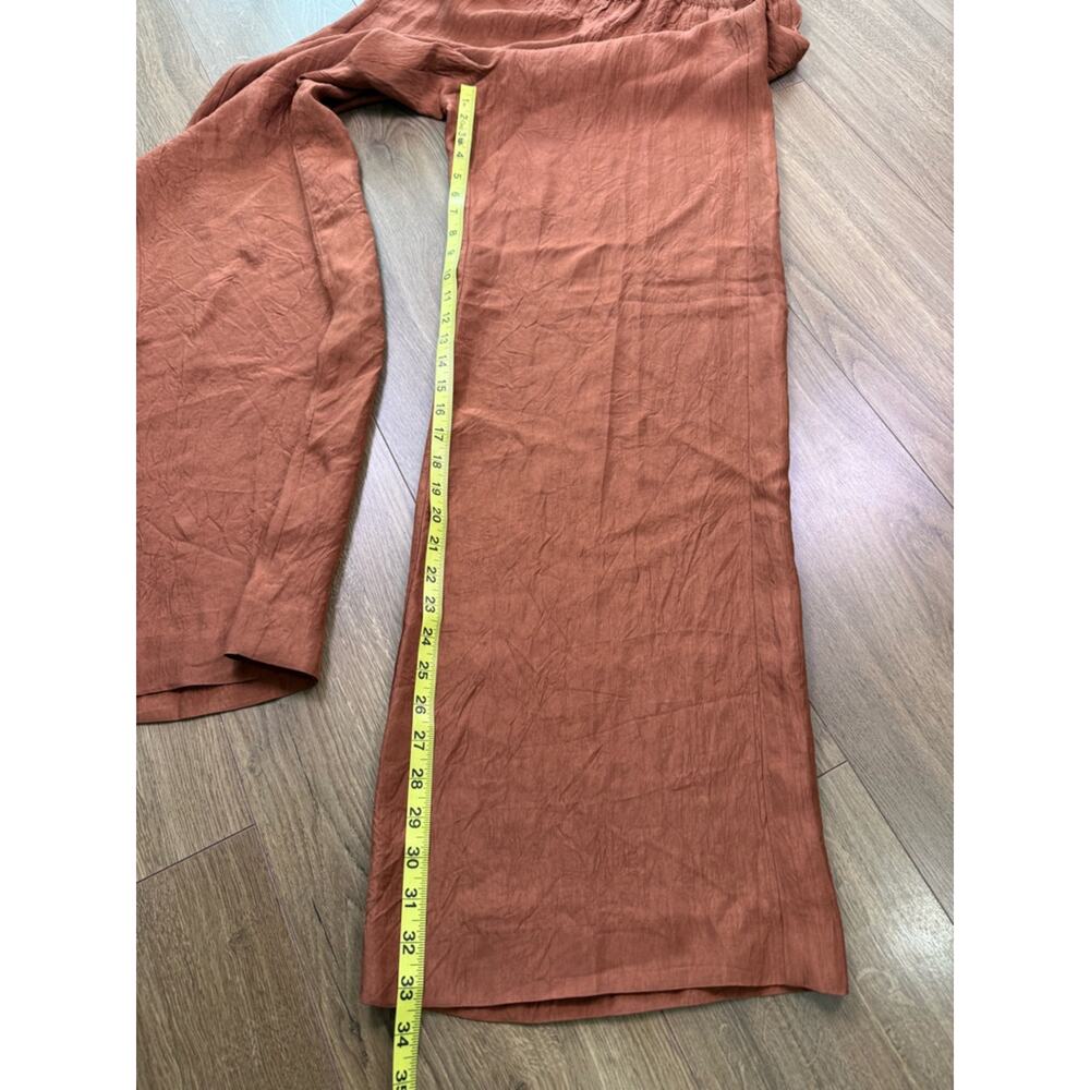 NWT J. Crew Stratus Pant In Textured Satin Toasted Paprika Brown Sz Medium Tall - Picture 13 of 13